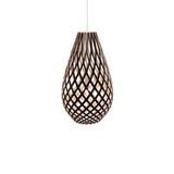 Kōura Pendant Light: Large + Black + Bamboo + White
