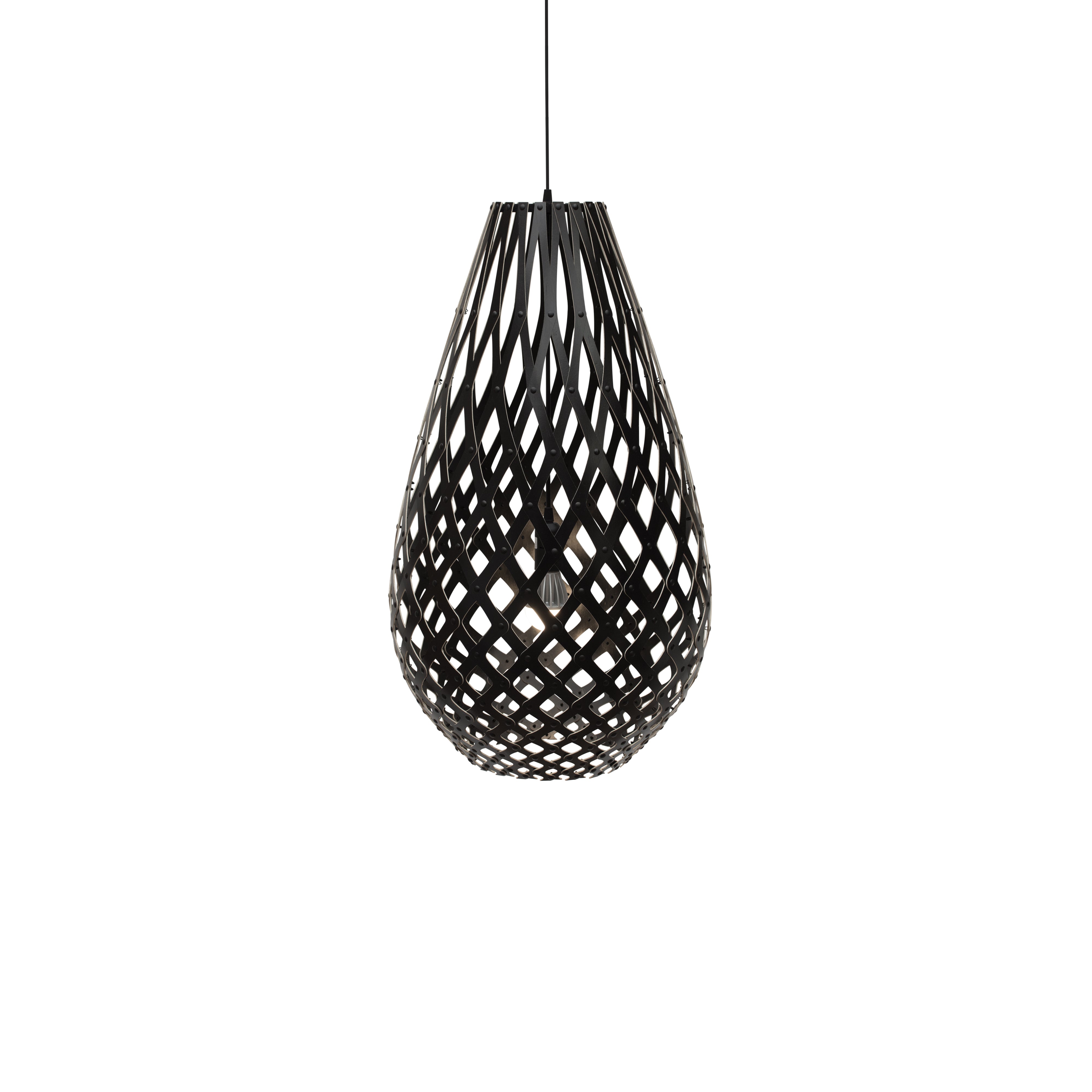 Kōura Pendant Light: Large + Black + Black