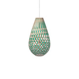Kōura Pendant Light: Medium + Bamboo + Aqua + White