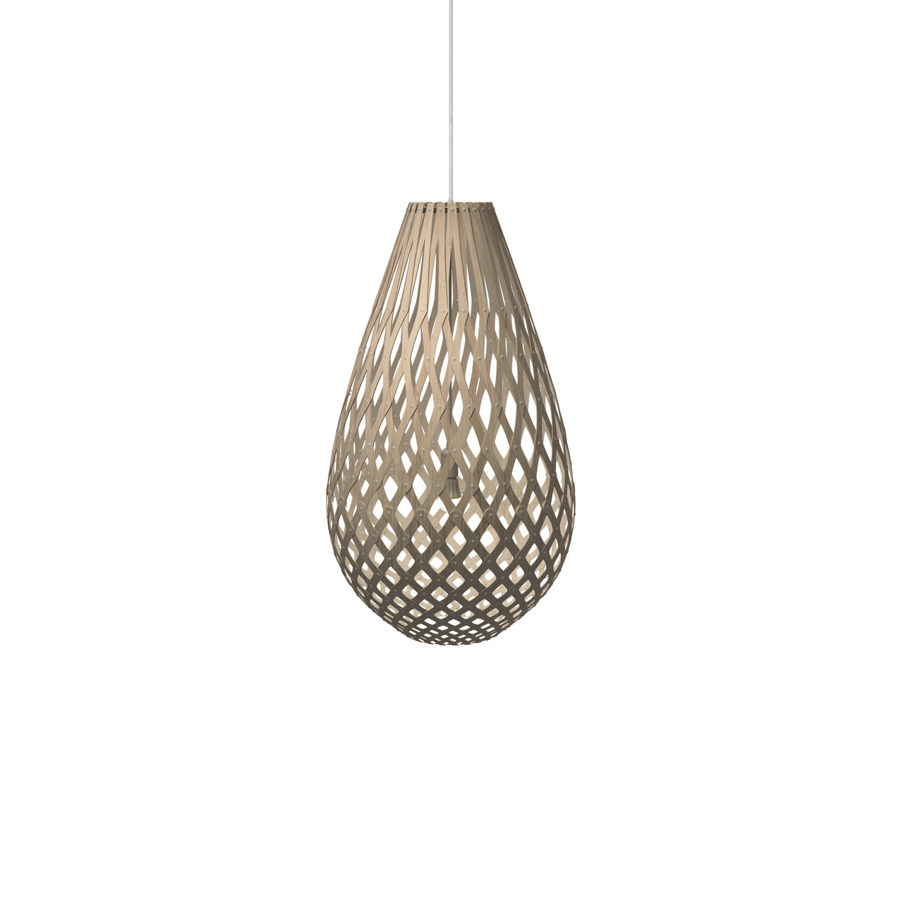 Kōura Pendant Light: Medium + Bamboo + White