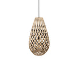 Kōura Pendant Light: Medium + Bamboo + Black + Black