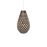 Kōura Pendant Light: Medium + Black + Bamboo + White