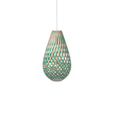 Kōura Pendant Light: Small + Bamboo + Aqua + White
