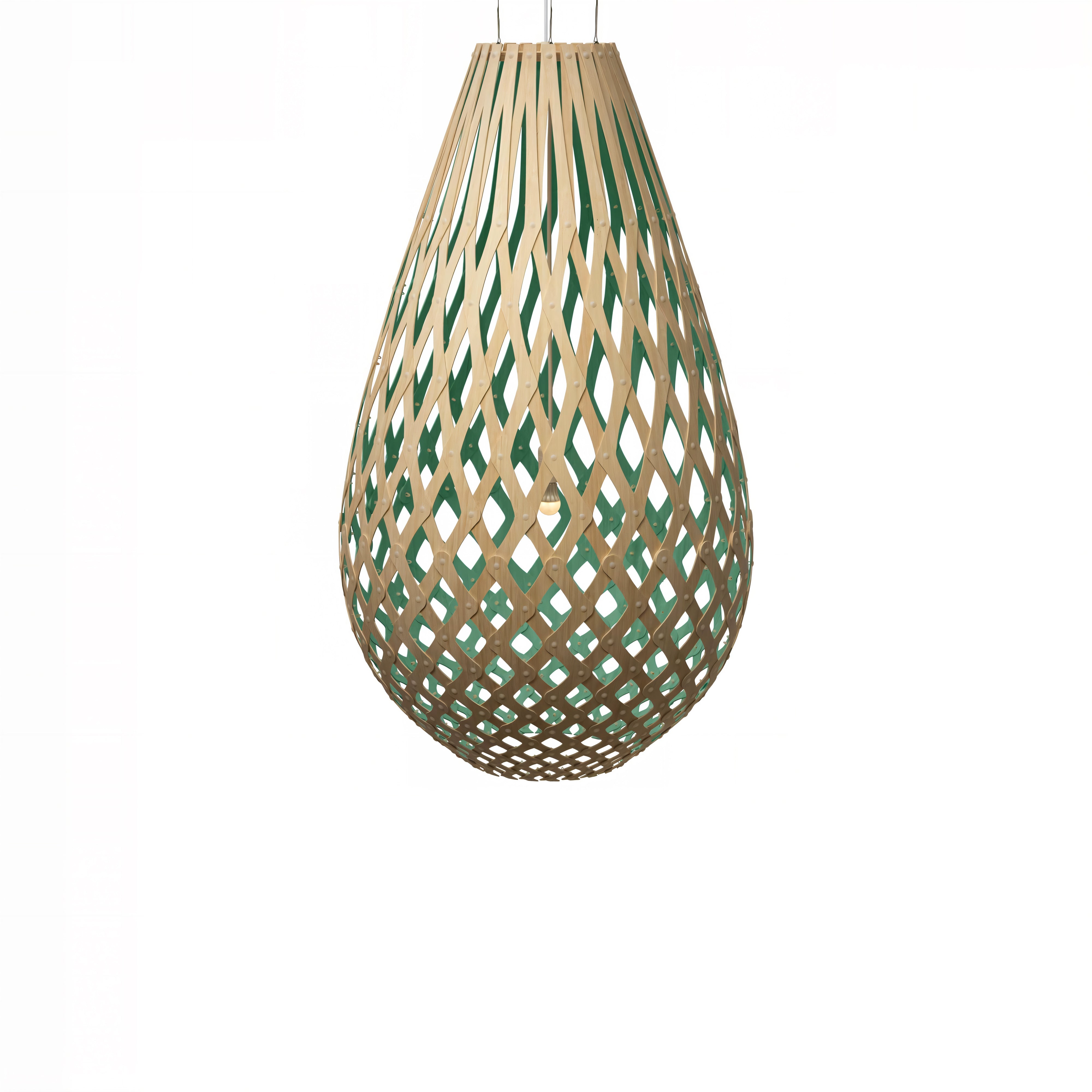 Kōura Pendant Light: XXX Large + Bamboo + Aqua + White