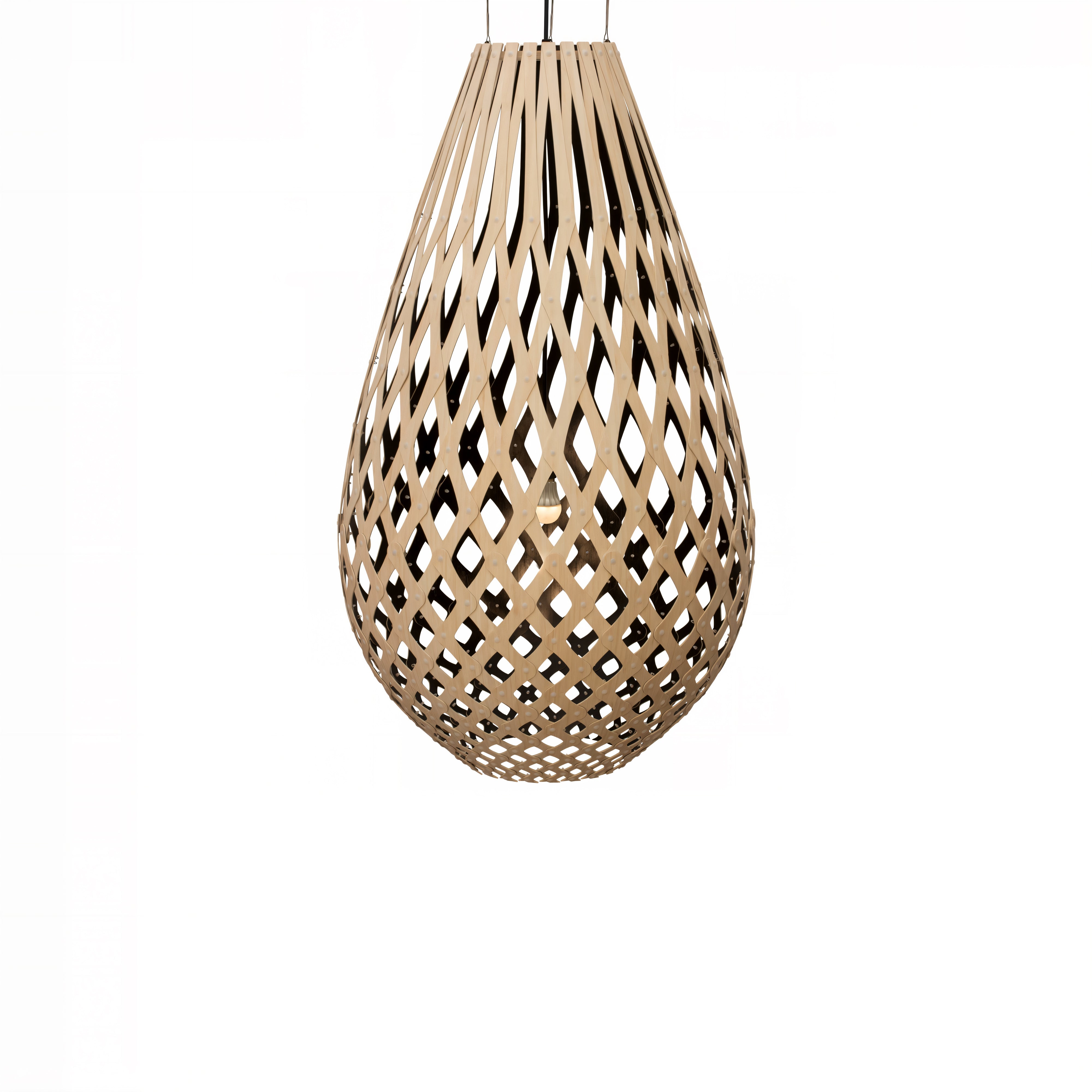 Kōura Pendant Light: XXX Large + Bamboo + Black + Black