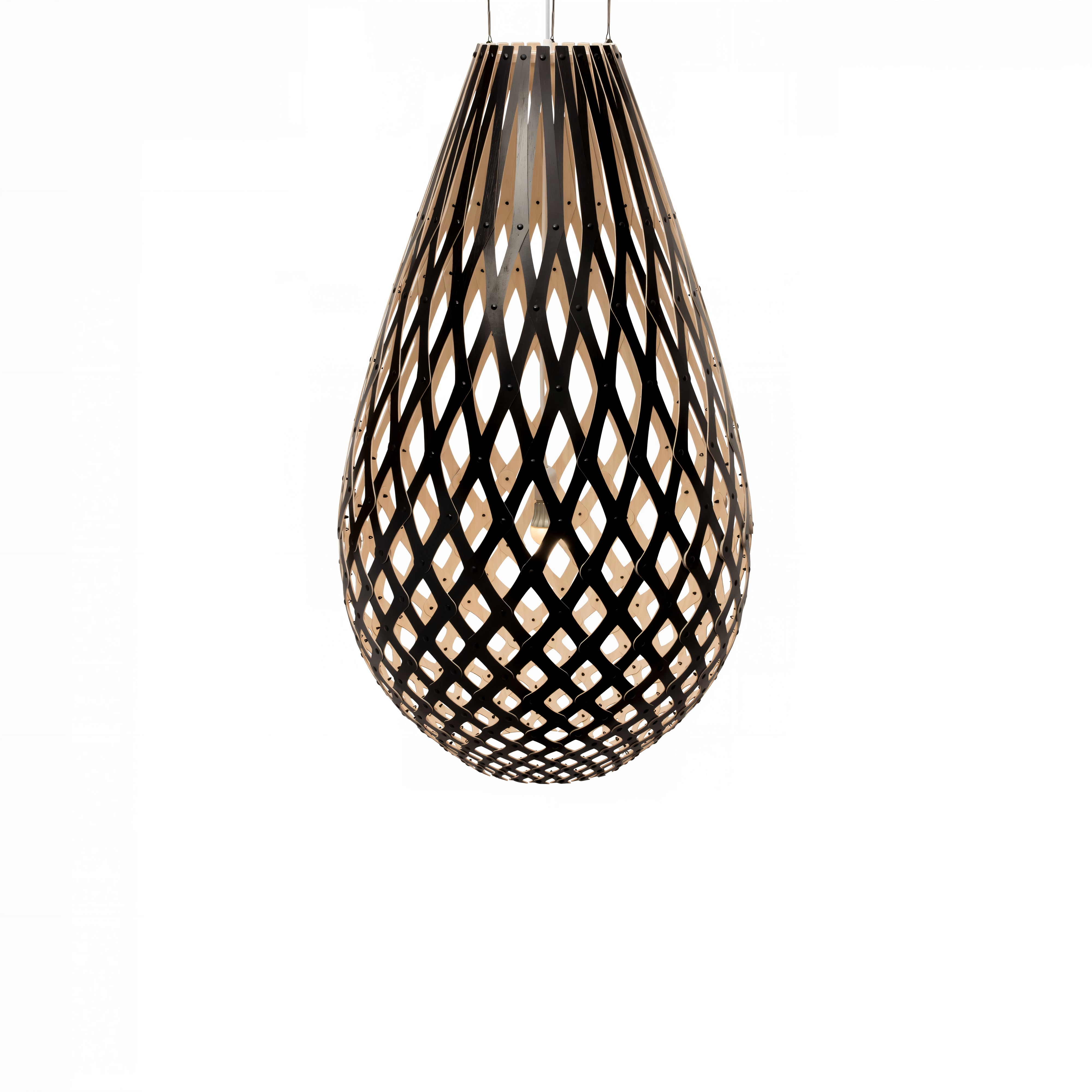 Kōura Pendant Light: XXX Large + Black + Bamboo + White