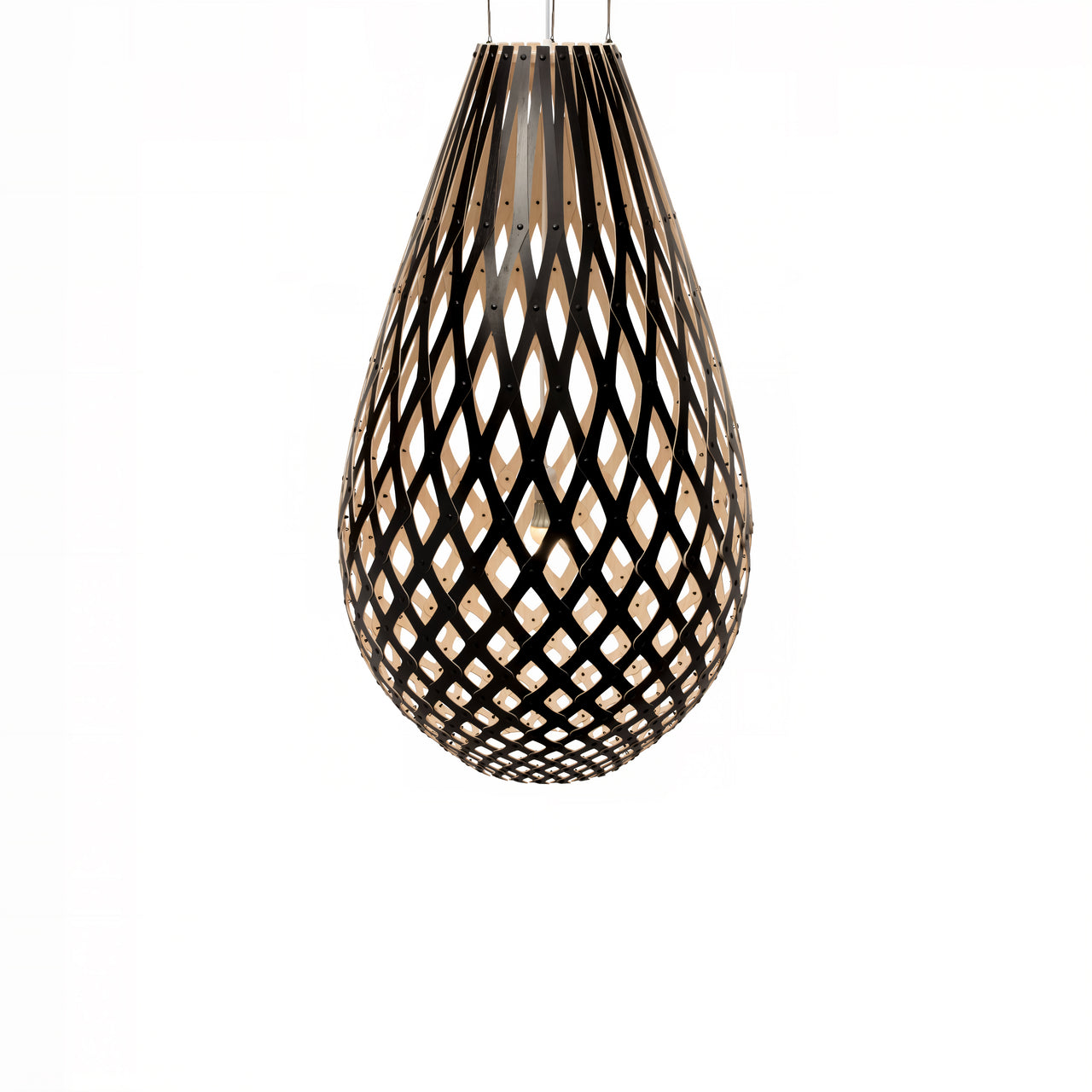 Kōura Pendant Light: XXX Large + Black + Bamboo + White