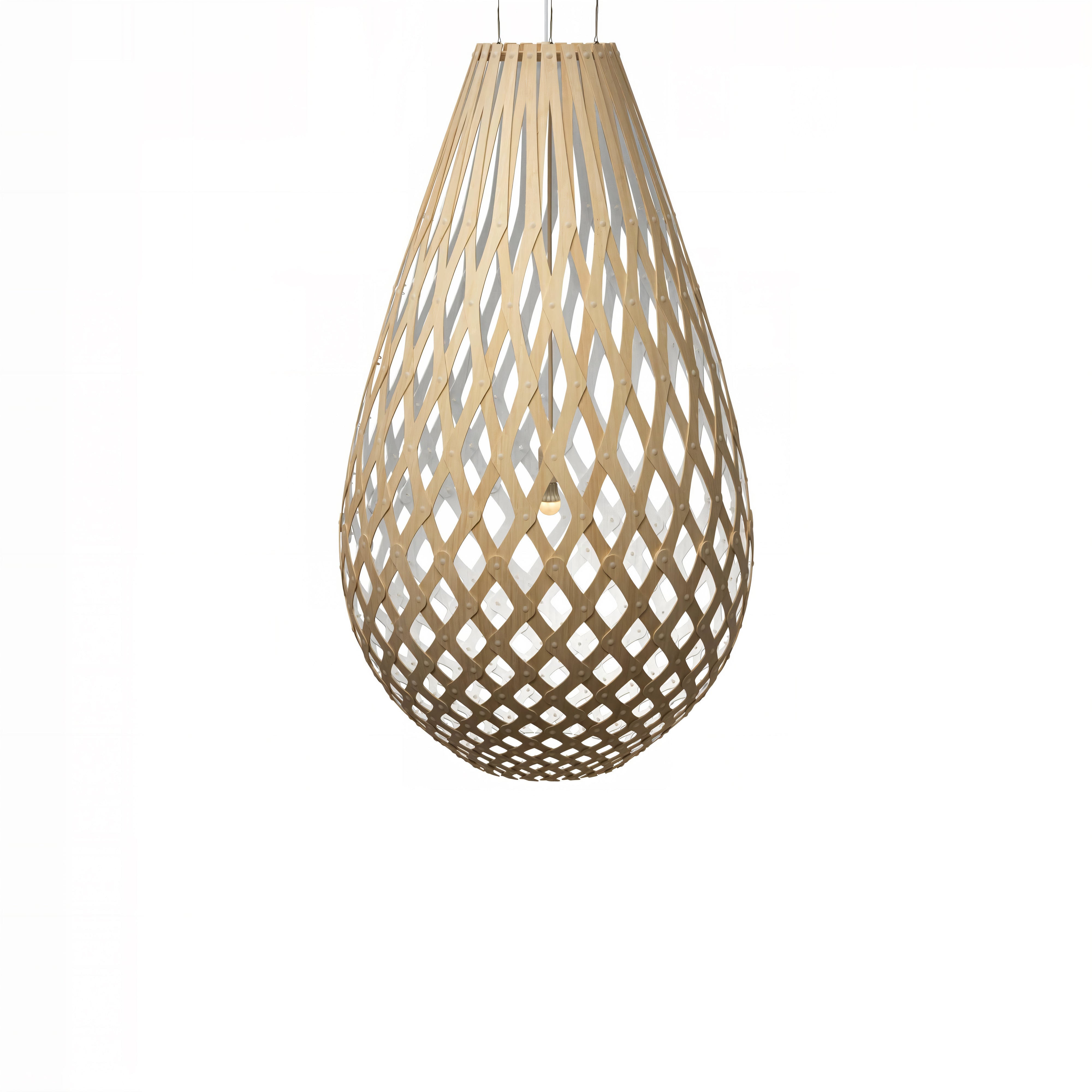 Kōura Pendant Light: XXX Large + Bamboo + White + White