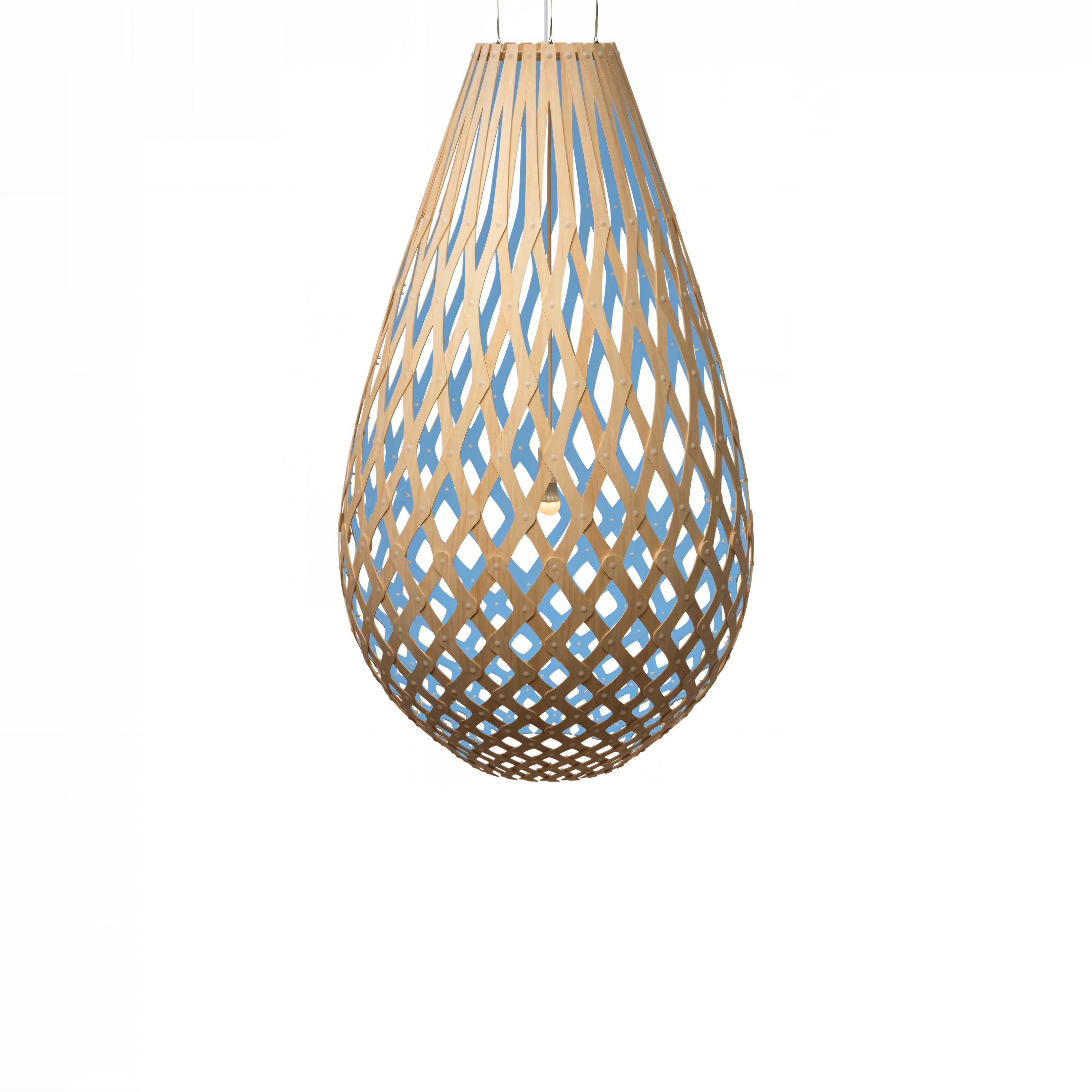 Kōura Pendant Light: XXX Large + Bamboo + Blue + White