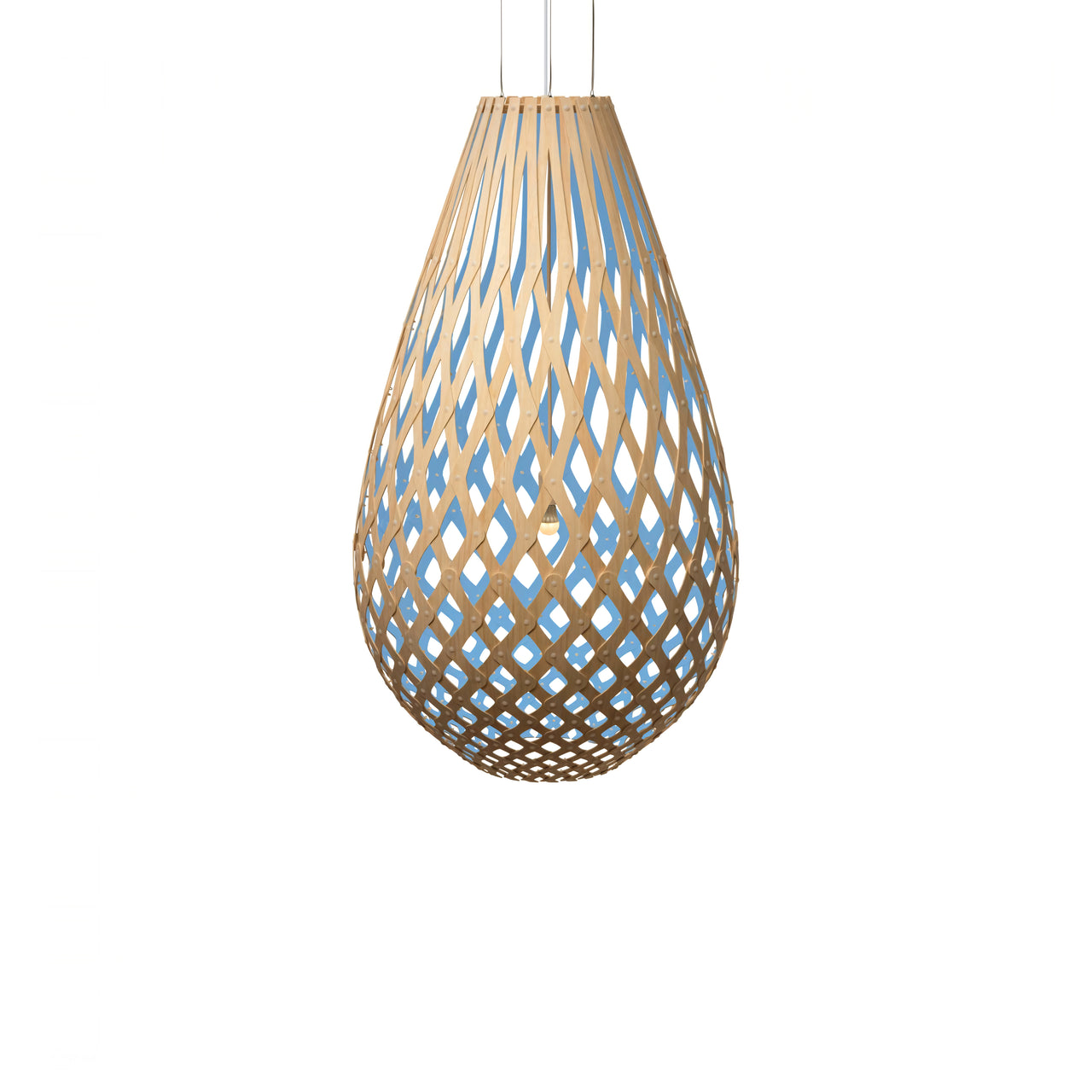 Kōura Pendant Light: XX Large + Bamboo + Blue + White