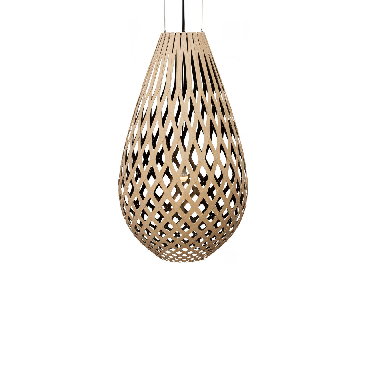 Kōura Pendant Light: XX Large + Bamboo + Black + Black