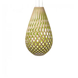 Kōura Pendant Light: XX Large + Bamboo + Lime + White
