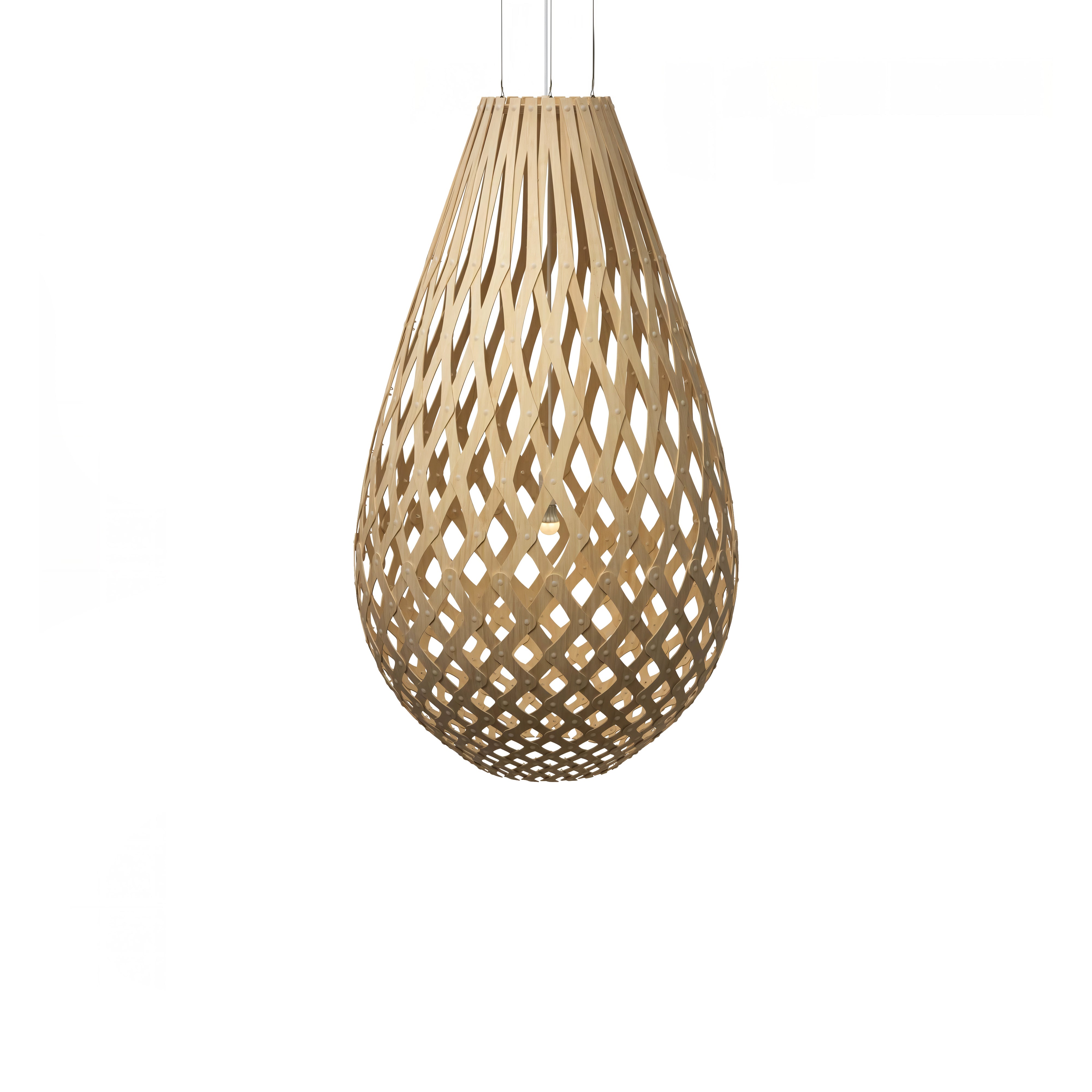 Kōura Pendant Light: XX Large + Bamboo + White