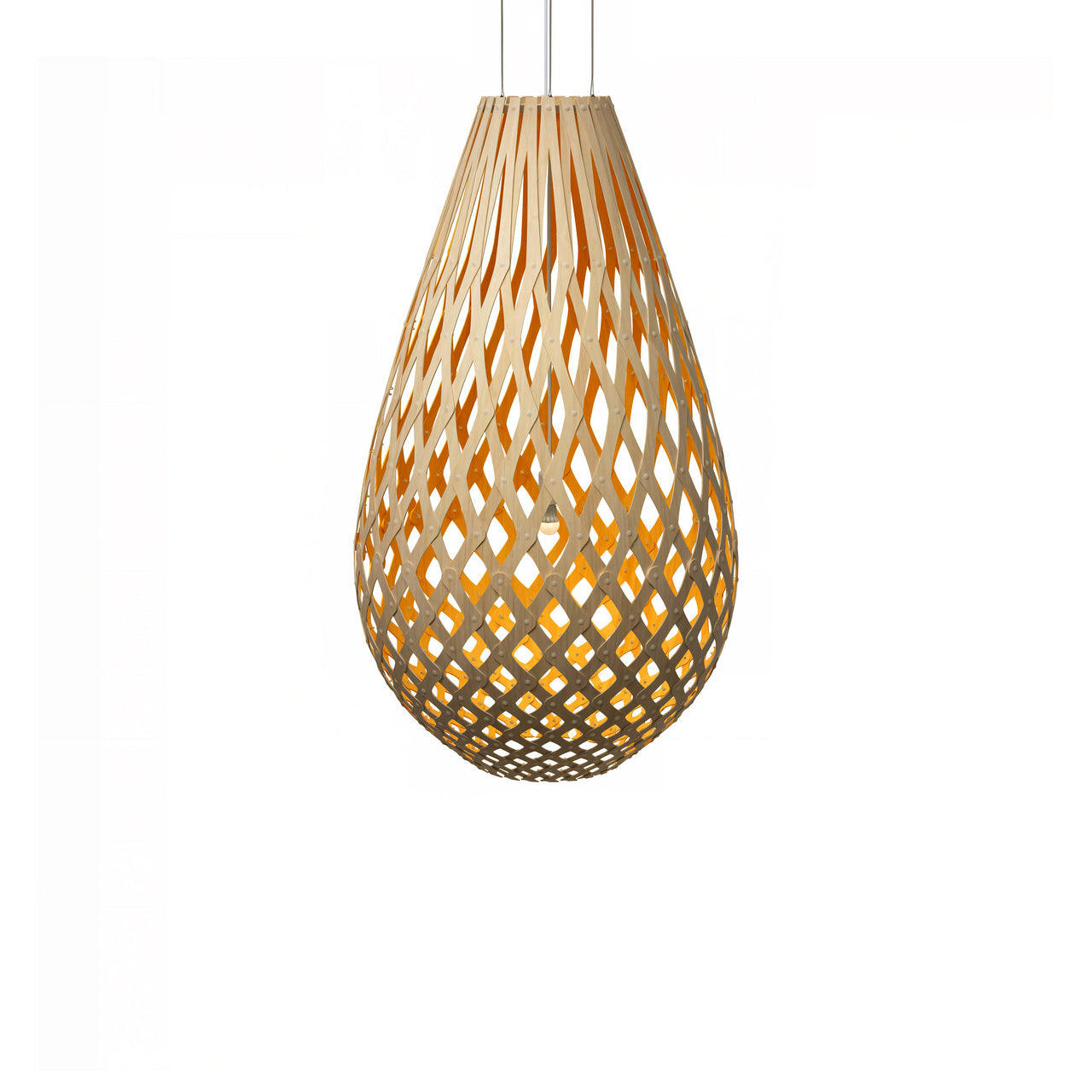 Kōura Pendant Light: XX Large + Bamboo + Orange + White