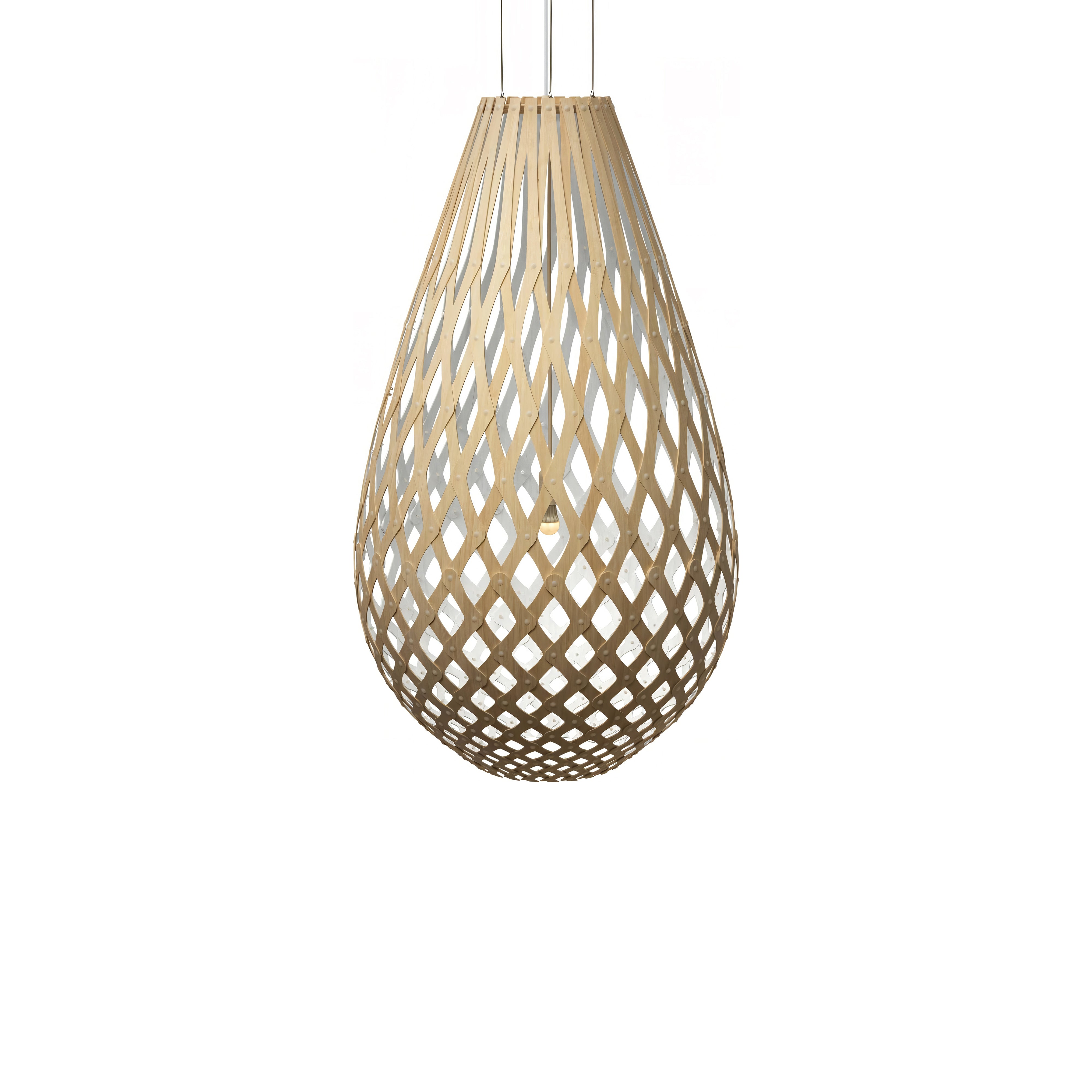 Kōura Pendant Light: XX Large + Bamboo + White + White