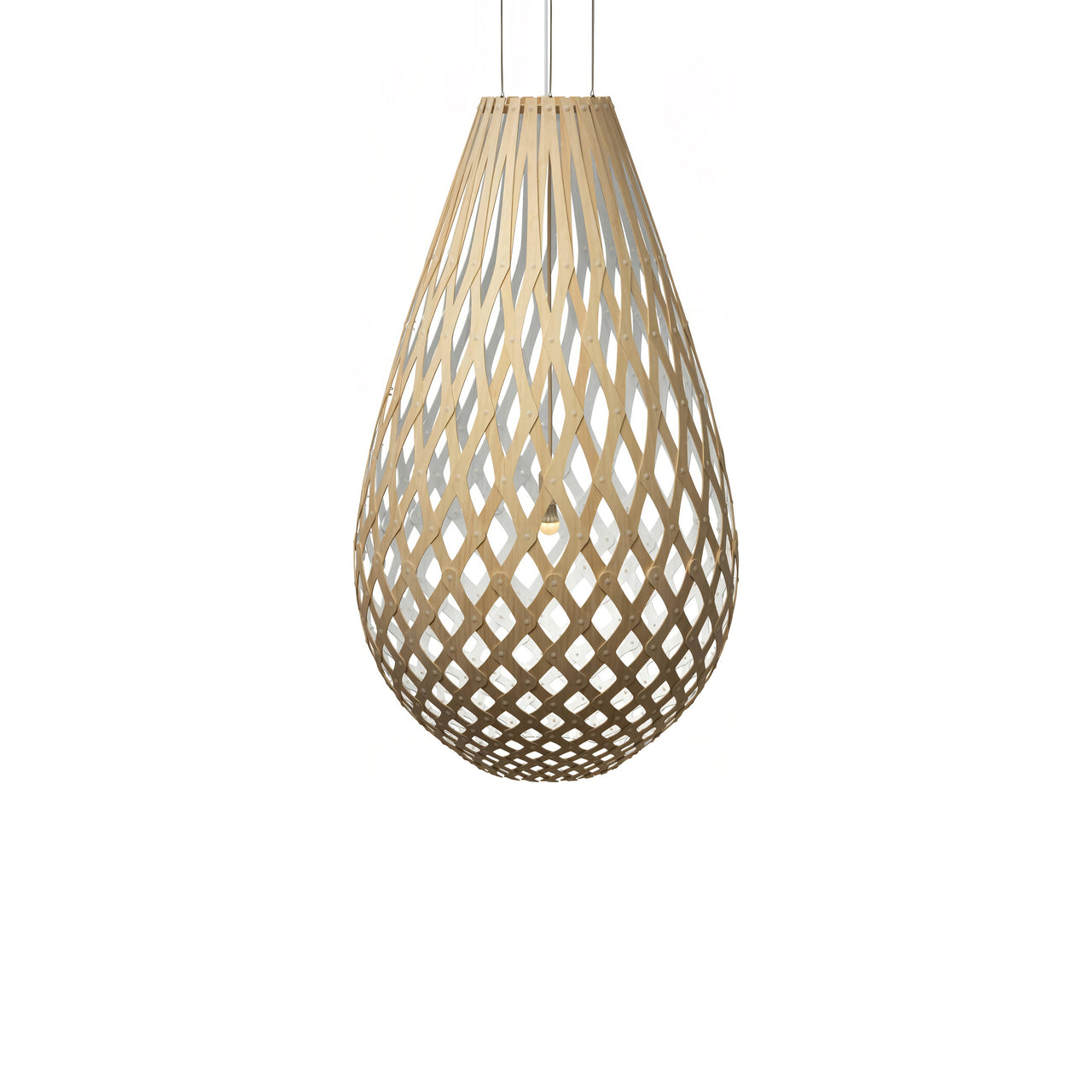Kōura Pendant Light: XX Large + Bamboo + White + White