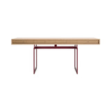 Office Desk: Lacquered Oak + Red