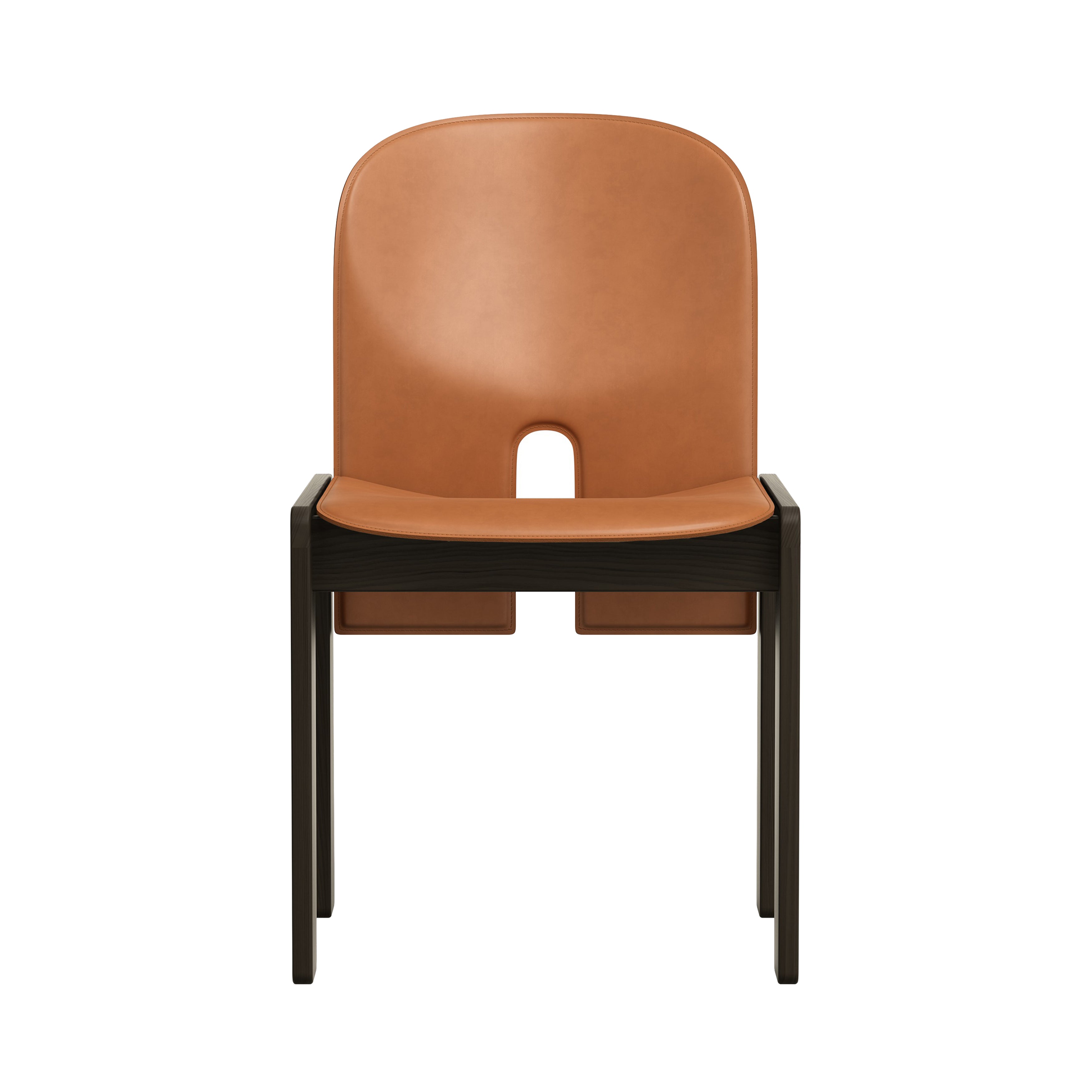 Scarpa 121 Dining Chair: Mocca Stained Ash + Saddle Leather Cognac
