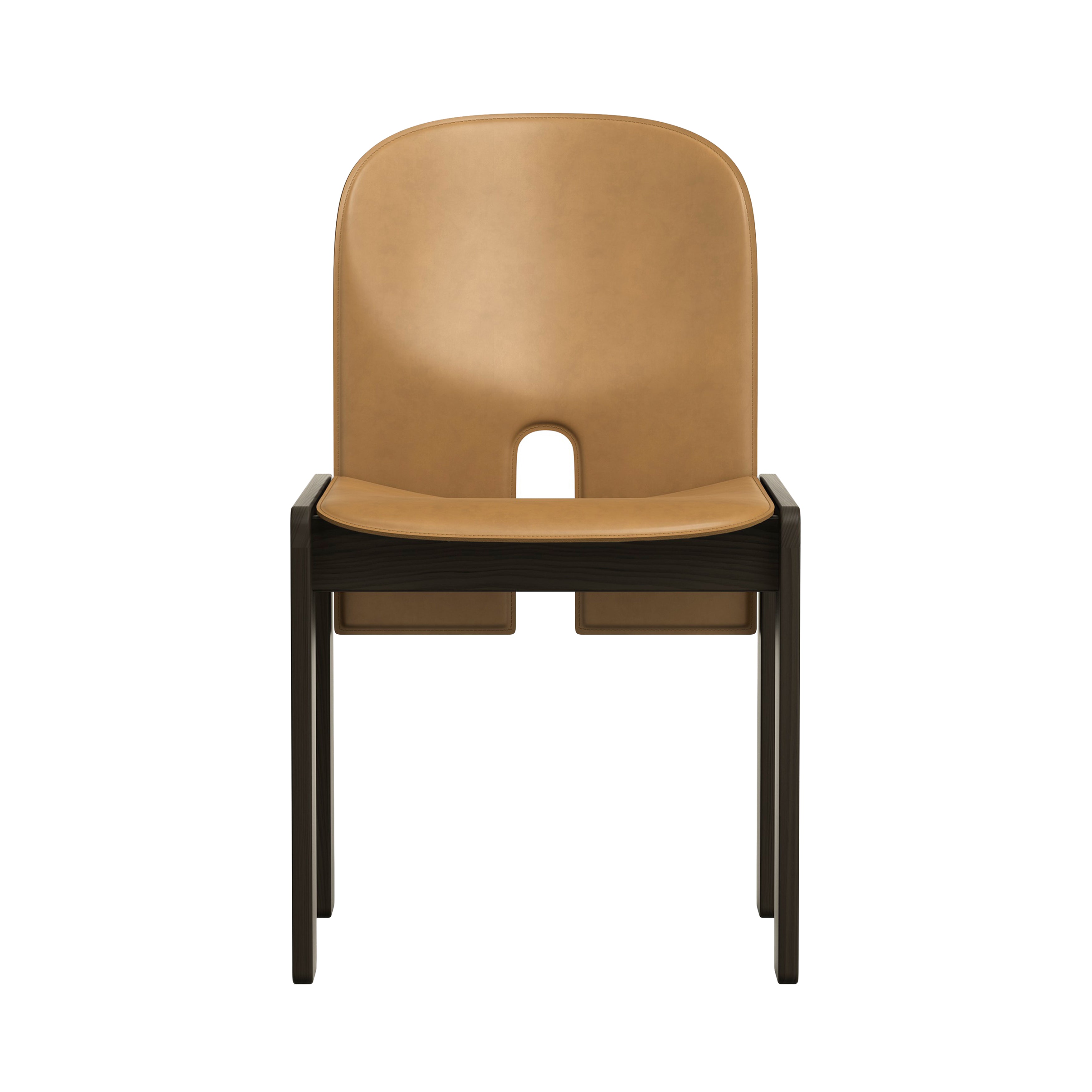 Scarpa 121 Dining Chair: Moka Stained Ash + Saddle Leather Natural