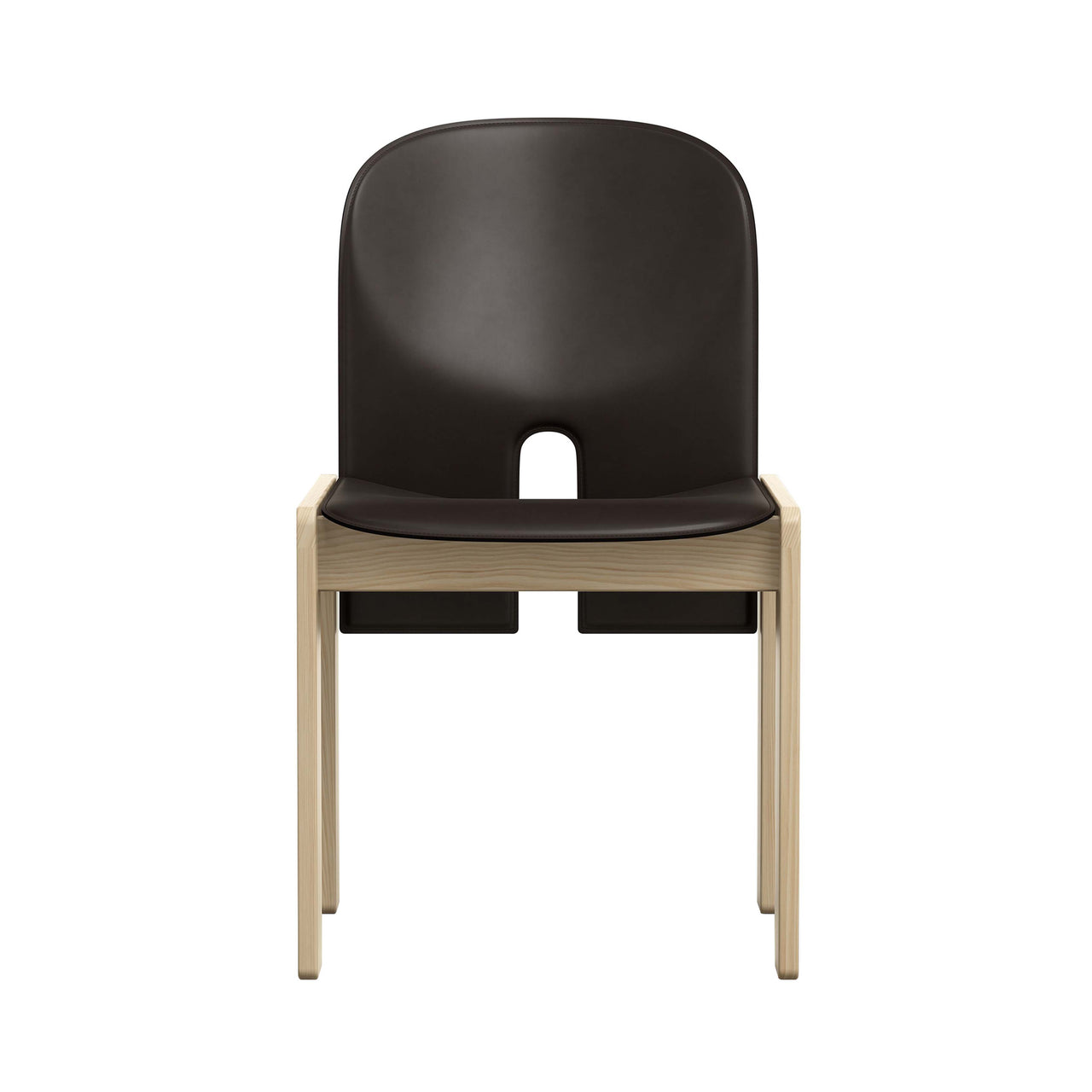 Scarpa 121 Dining Chair: Natural Ash + Saddle Leather Nero