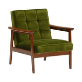 K chair 1 seater: Walnut + Fabric (Moquette green)