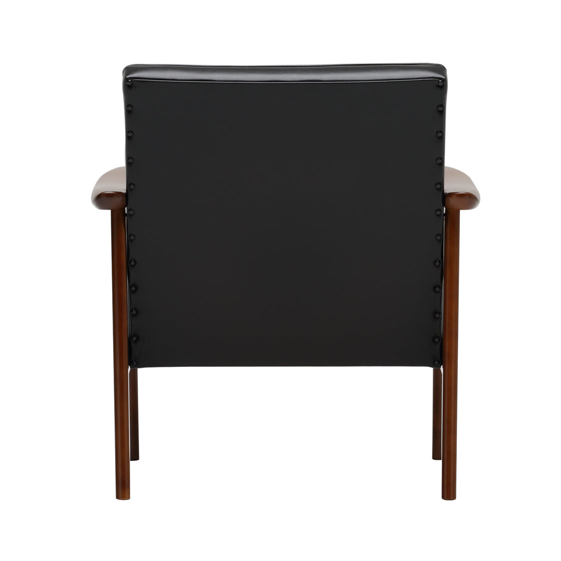 K chair 1 seater: Walnut + Vinyl Leather (Standard Black)