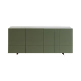 Kilt Sideboard 137 with Drawers: Green Khaki +  Dark Smoked Oak