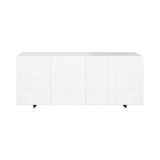 Kilt Sideboard 137 with Drawers: White + Dark Smoked Oak