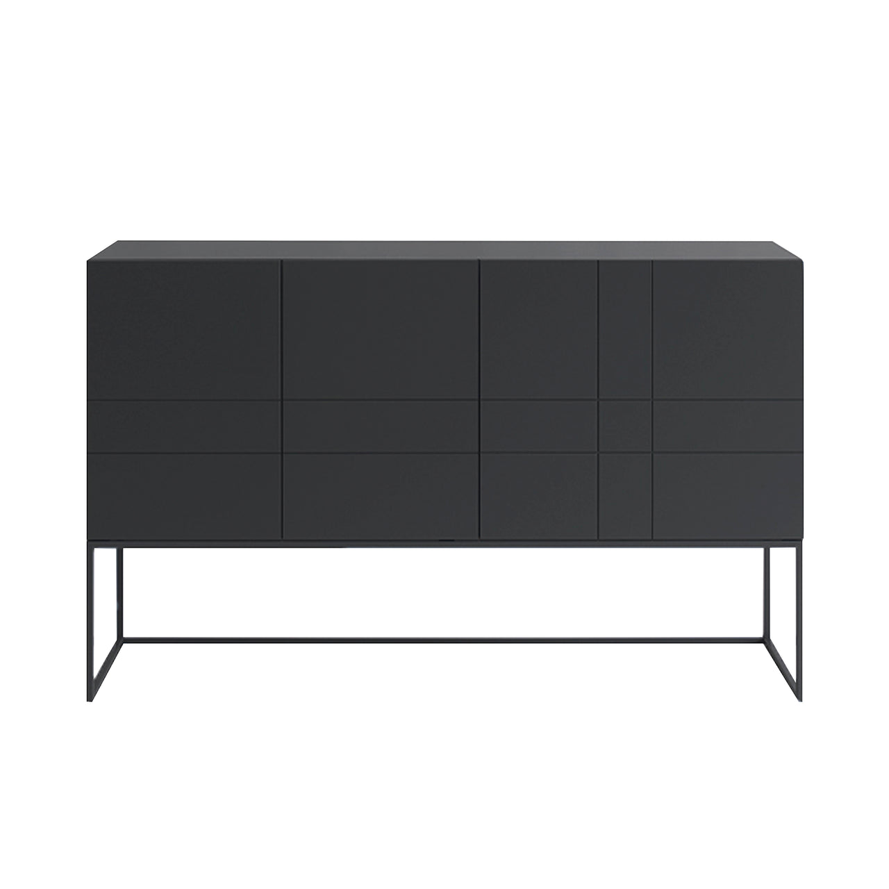 Kilt Light 137 Cabinet with Drawers: Char Grey