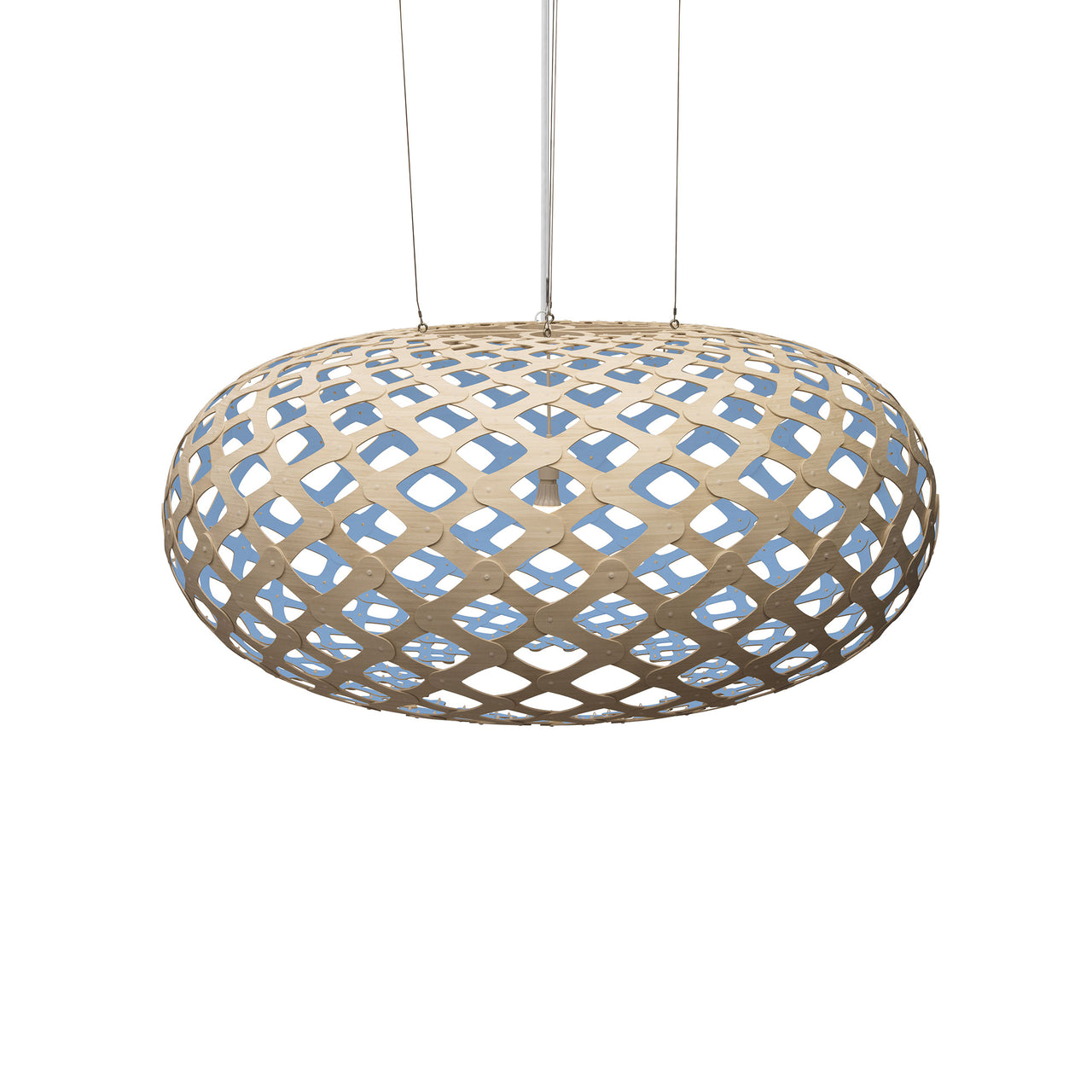 Kina Pendant Light: Extra Large + Bamboo + Blue + White
