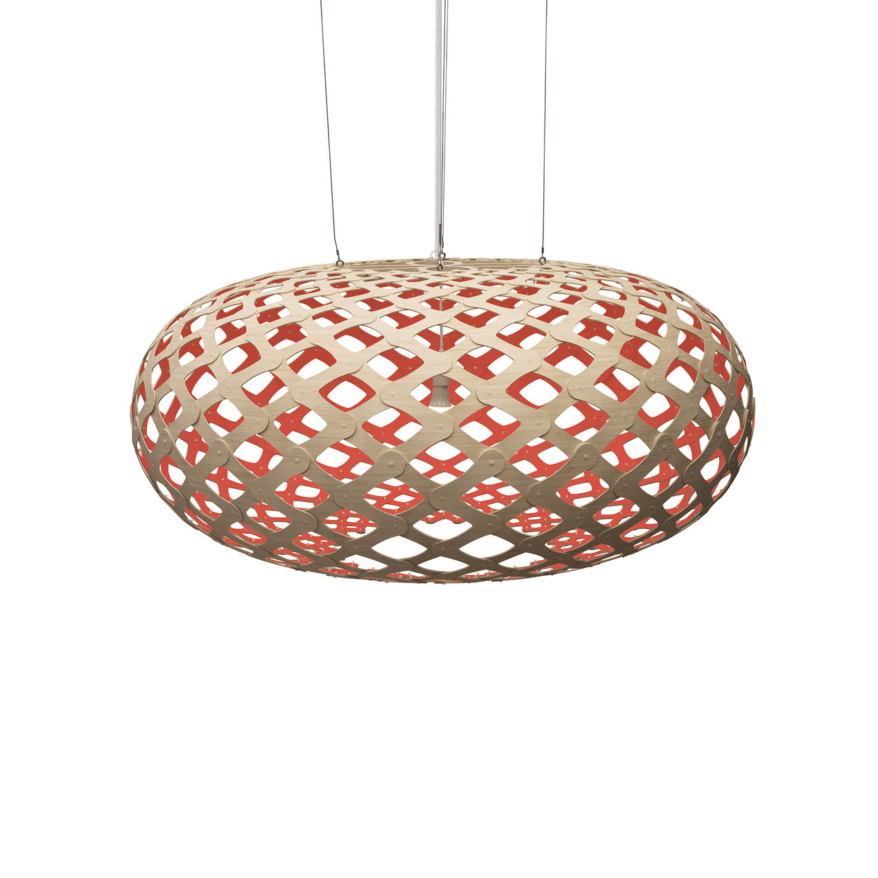 Kina Pendant Light: Extra Large + Bamboo + Red + White
