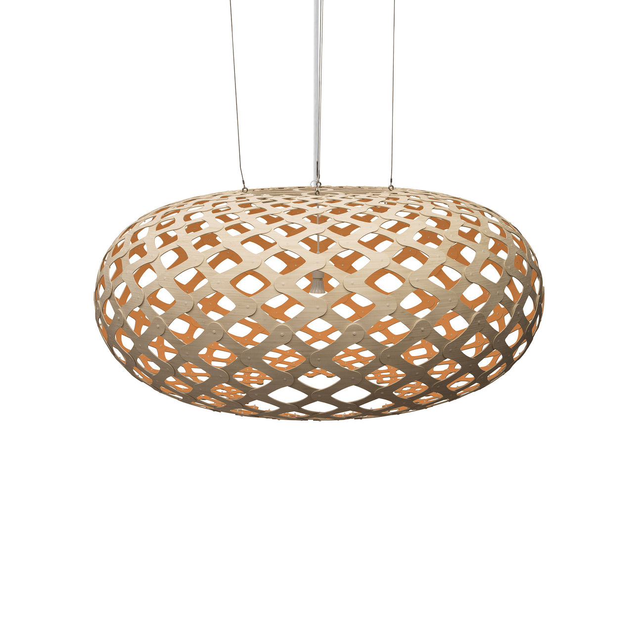 Kina Pendant Light: Extra Large + Bamboo + Orange + White