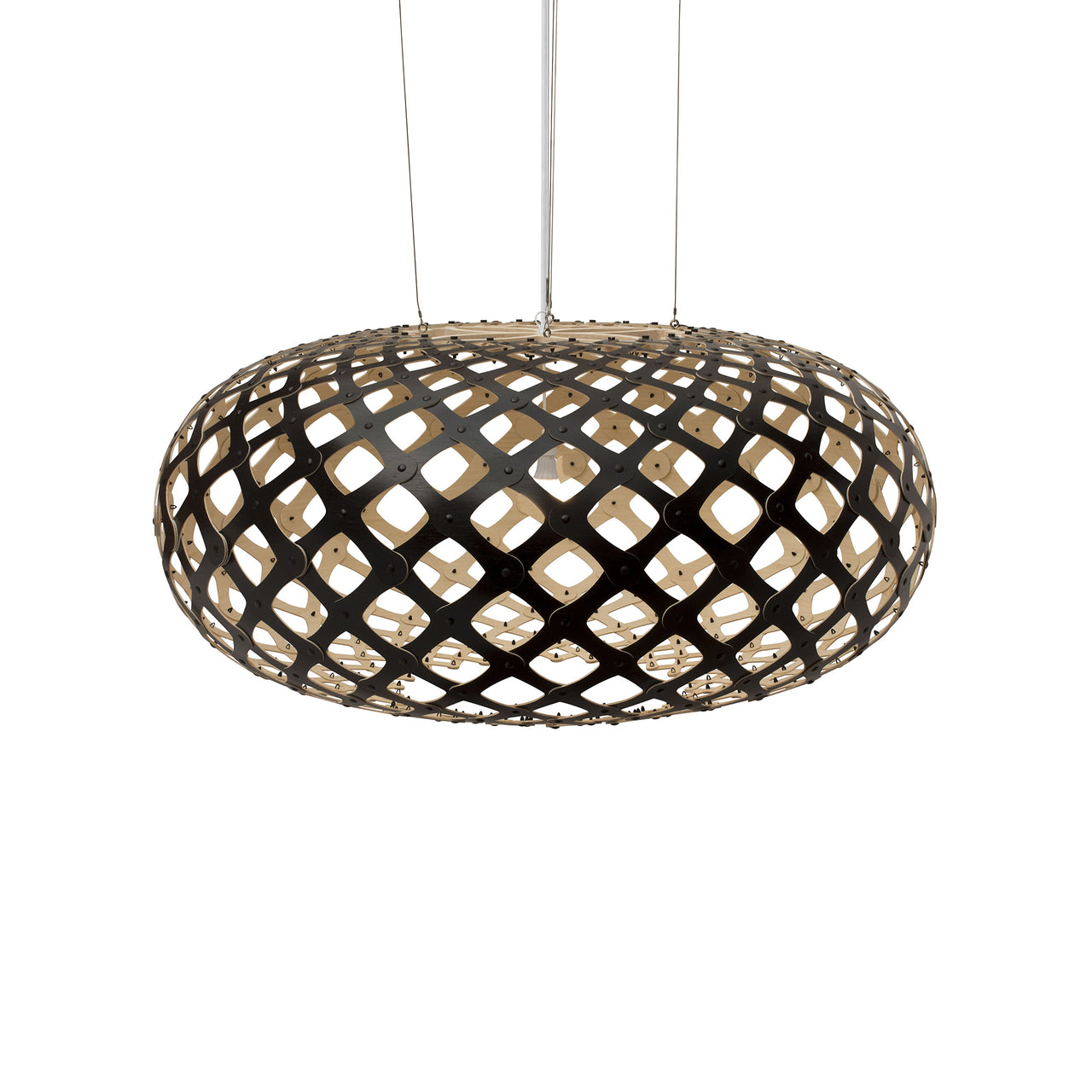 Kina Pendant Light: Extra Large + Black + Bamboo + White