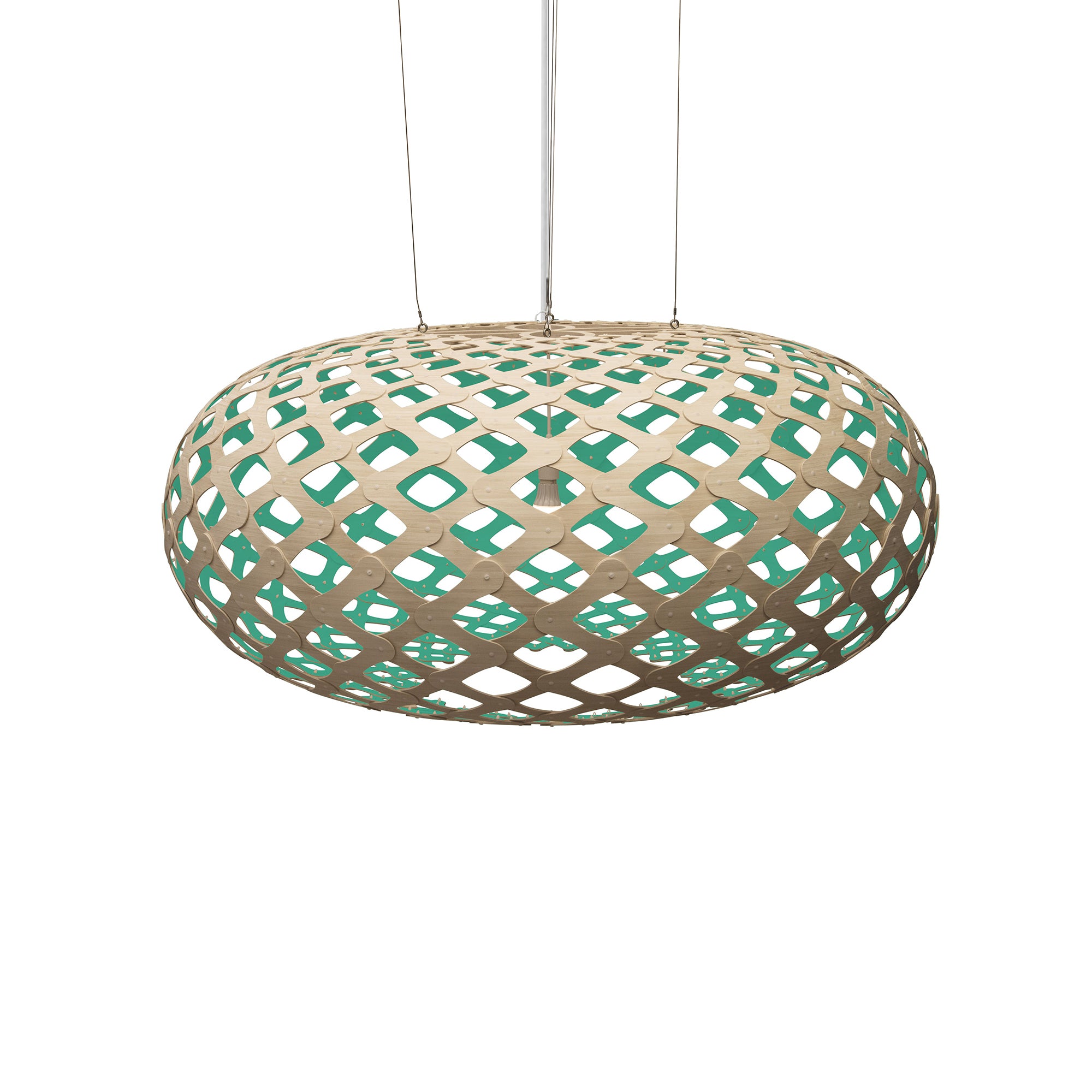 Kina Pendant Light: Extra Large + Bamboo + Aqua + White