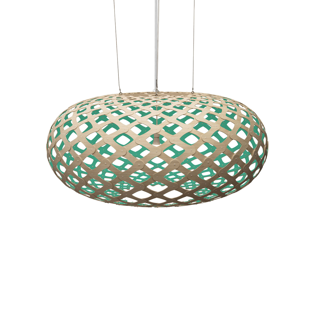Kina Pendant Light: Extra Large + Bamboo + Aqua + White