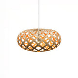 Kina Pendant Light: Extra Small + Bamboo + Orange + White