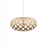Kina Pendant Light: Extra Small + Bamboo + White + White