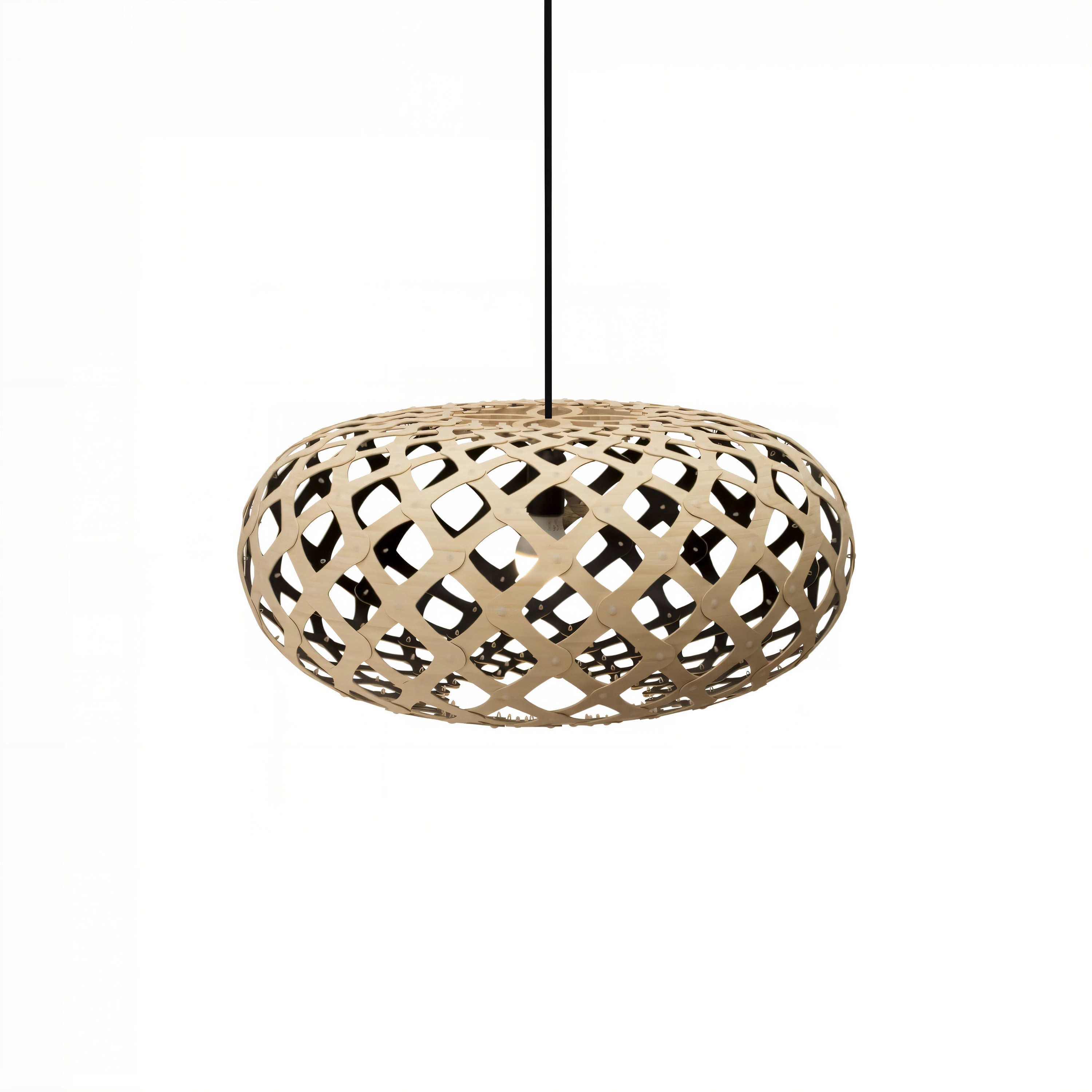 Kina Pendant Light: Extra Small + Bamboo + Black + Black