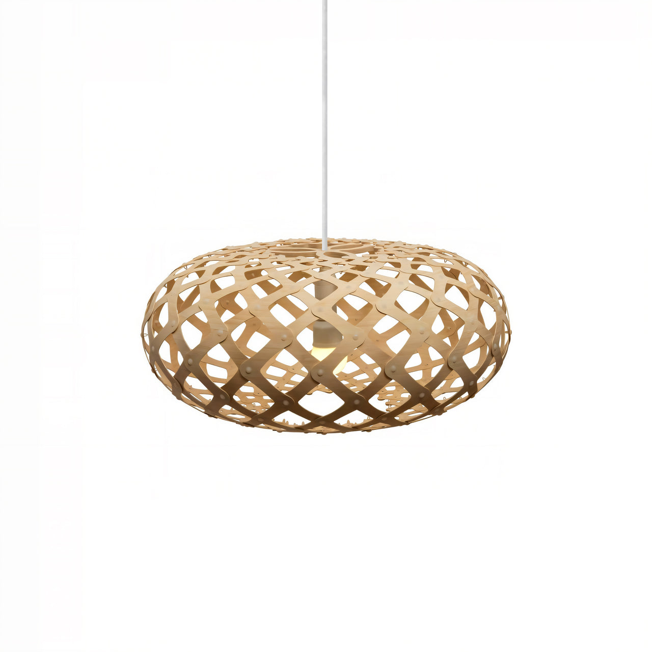 Kina Pendant Light: Extra Small + Bamboo + White