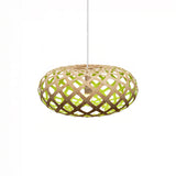 Kina Pendant Light: Extra Small + Bamboo + Lime + White
