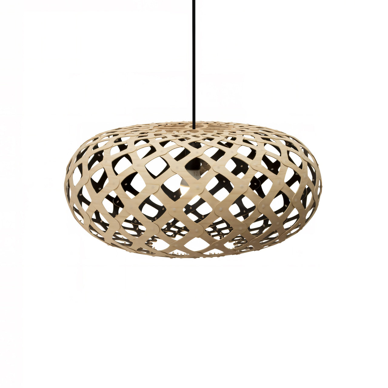 Kina Pendant Light: Large + Bamboo + Black + Black