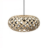 Kina Pendant Light: Large + Bamboo + Black + Black