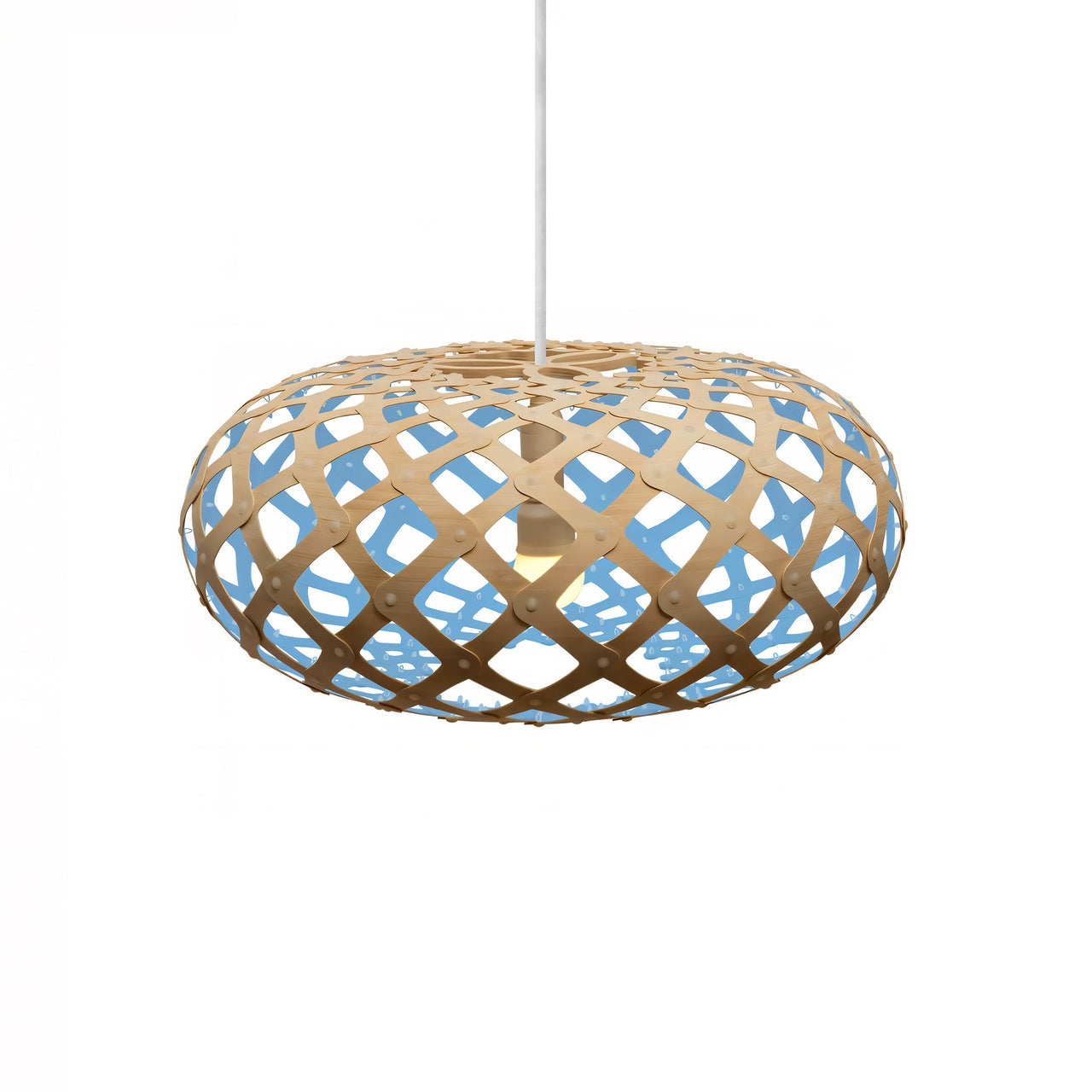 Kina Pendant Light: Large + Bamboo + Blue + White