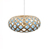 Kina Pendant Light: Large + Bamboo + Blue + White