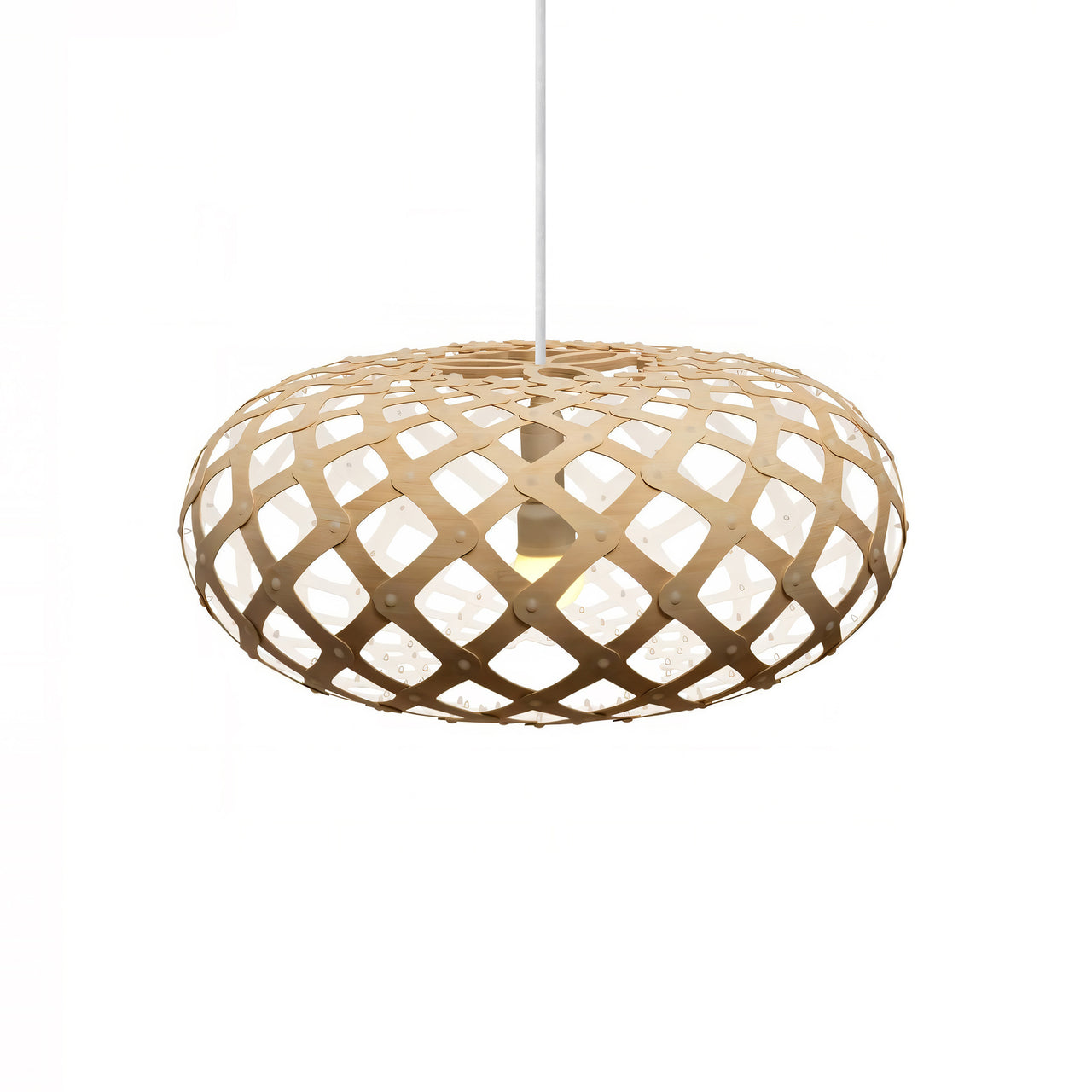 Kina Pendant Light: Large + Bamboo + White + White