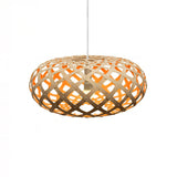 Kina Pendant Light: Large + Bamboo + Orange + White