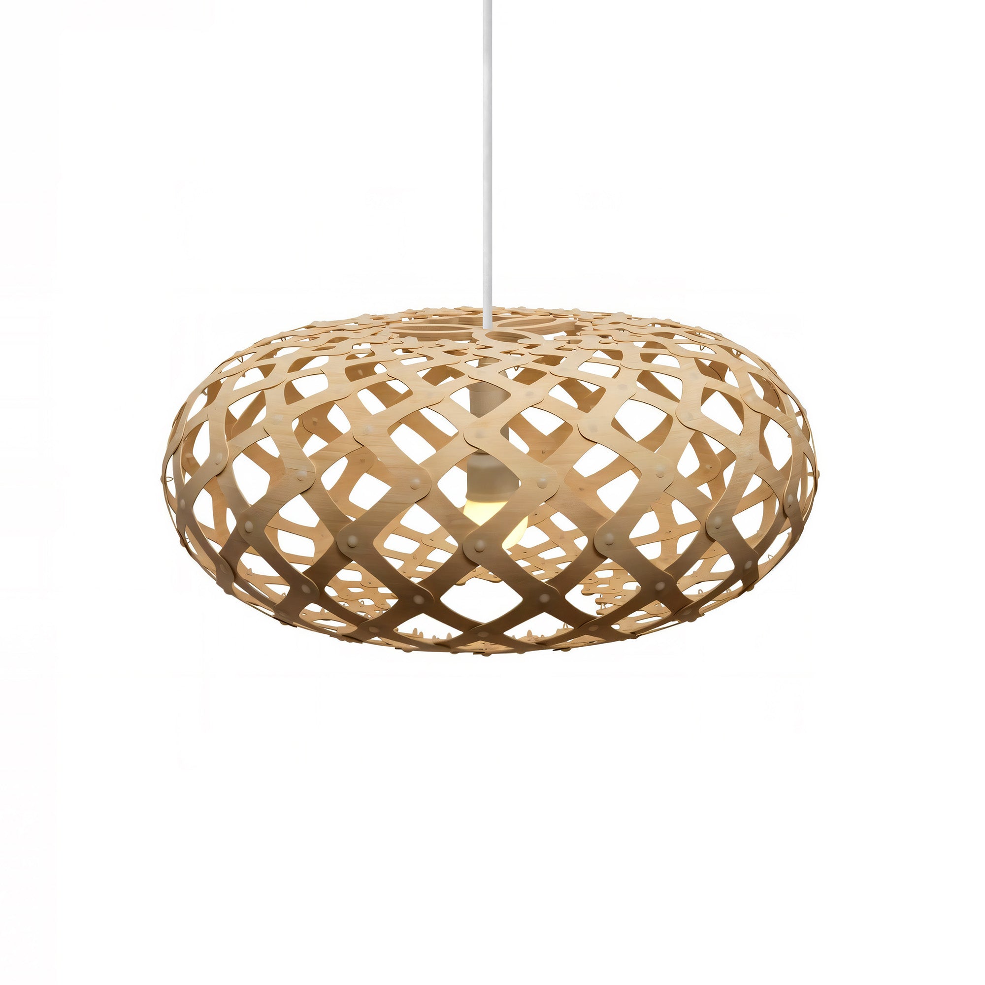 Kina Pendant Light: Large + Bamboo + White