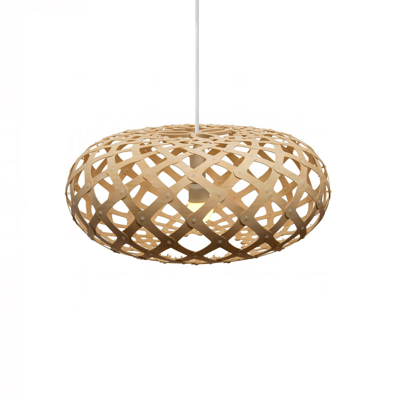 Kina Pendant Light: Large + Bamboo + White