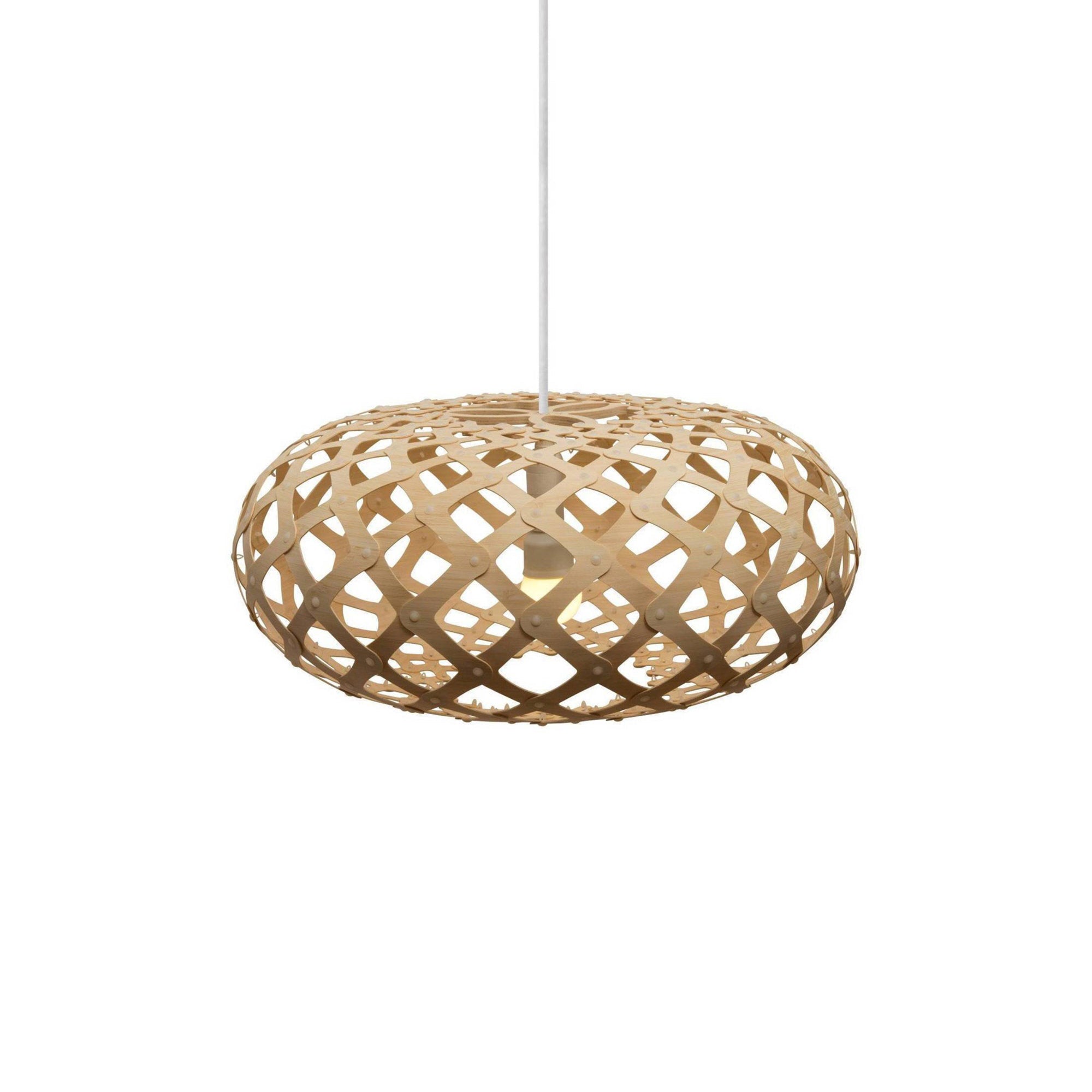 Kina Pendant Light: Small + Bamboo + White