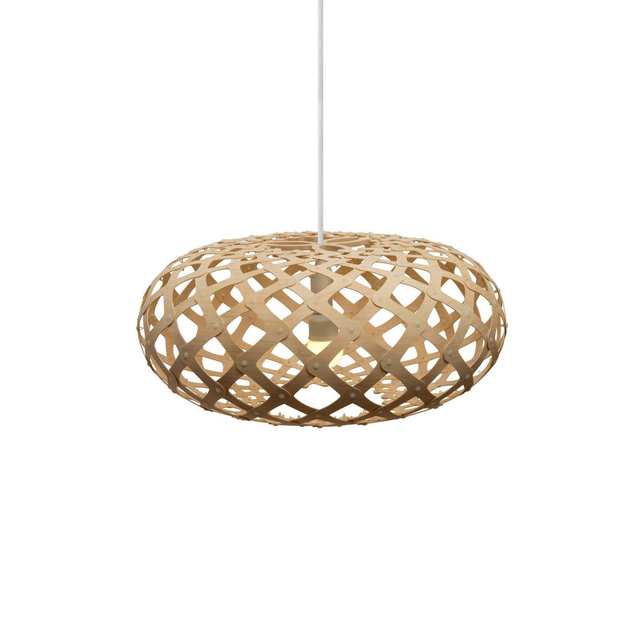 Kina Pendant Light: Small + Bamboo + White